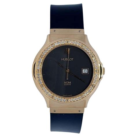 hublot damenuhr mdm quarz 750er gold|Hublot MDM 18k Gold (0,750) Black Dial Automatik Damenuhr .